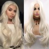 xiweiya Long Body Wavy Hair Platinum Blonde Lace Front Wig