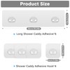 FEPTUASE Shower Caddy Adhesive Replacement, Transparent Strong Adhesive Hooks, No