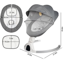 Bliss Gifts & Homewares Electric Baby Swing Seat I Portable Infant Swing with App & Bluetooth, Lullabies, 5 Point Harness, 5 Way Speeds and Remote Control I for Baby Boy Girl Infants Toddler (Blue)