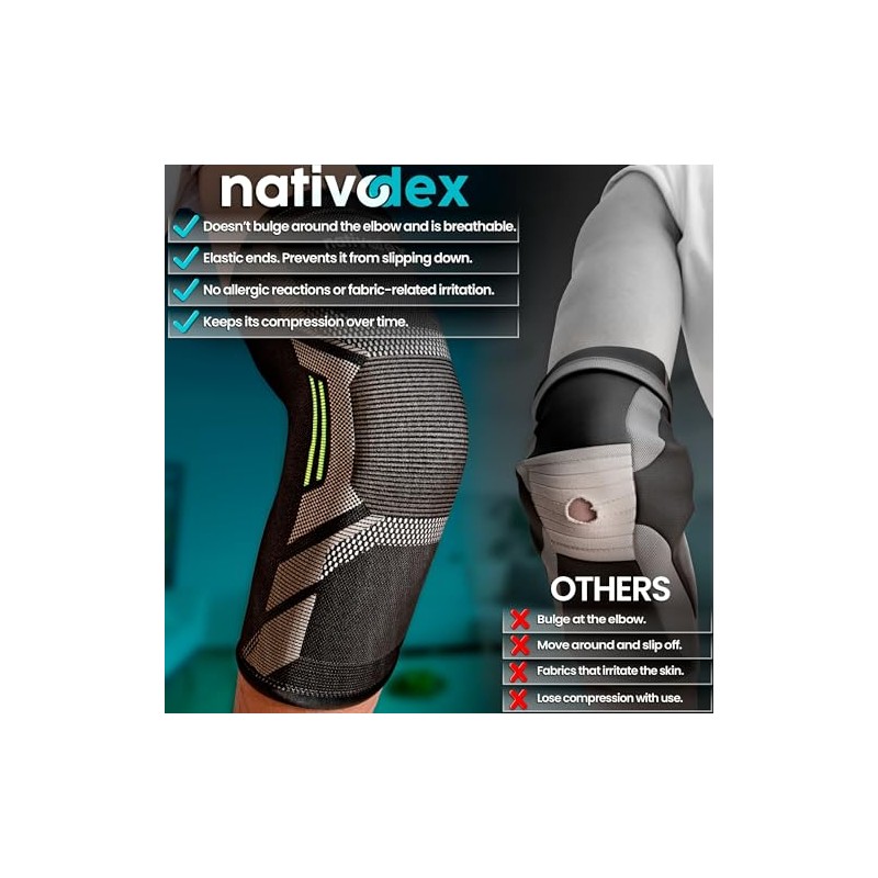 NativoDex Elbow Support for Men & Women, Tennis Elbow &