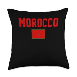 Morocco Flag Moroccan Soccer Supporter Men Women Kids Throw Pillow, 18x18, Multicolor