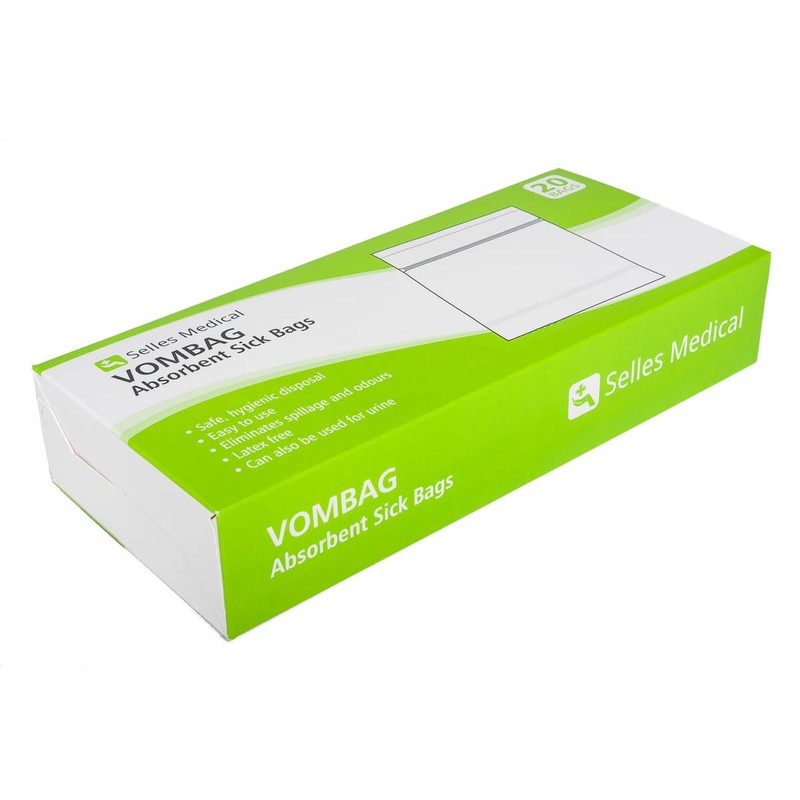 Absorbent Vomit and Urine Bags, Box of 20