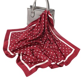 FAIRYGATE DA2417 Women's Scarf, Red, Velour Scarf, Size Chic Silk Scarf, Bandana, Perfect for Spring and Summer