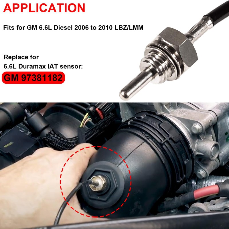 97381182 Intake Air Temperature Sensor Fit for 2006-2010 LBZ/LMM 6.6L