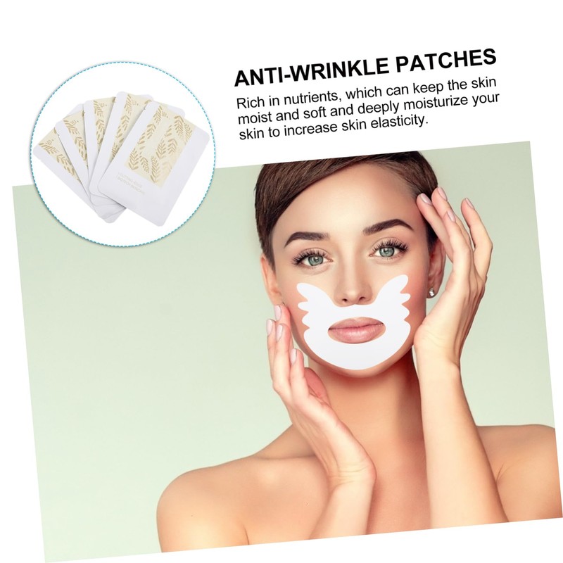 TOVINANNA Moisturizing Lip Surrounding Pad 5pcs Wrinkle Repair Stickers Natural