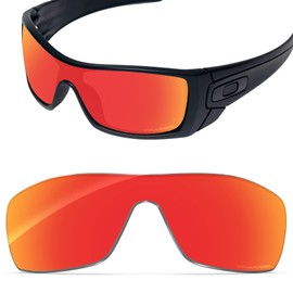 Tintart Performance Lenses Compatible with Oakley Batwolf Polarised Etched, Flame red - polycarbonate polarised, Einheitsgröße