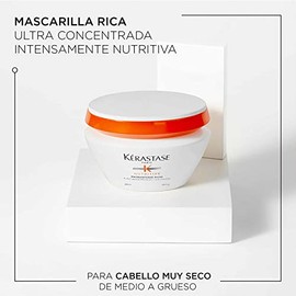 KÉRASTASE Masquintense Riche | Mascarilla | Refuerza Profundamente la Fibra Capilar, Aporta Suavidad y Brillo Radiante al Cabello | Con Proteínas de origen vegetal, Niacinamida y Glicerina | 200ml