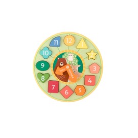 Orange Tree Toys Woodland Wooden Shape Sorter Clock, Multicolour