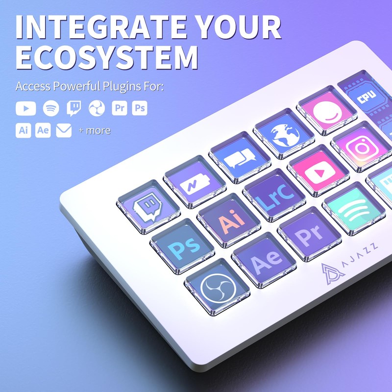 A.JAZZ AKP153 Stream Studio Controller Stream Dock-Type-c con Cable con