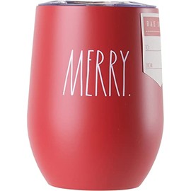 Rae Dunn Insulated Stainless Steel Red Wine Christmas Winter Holiday Travel Tumbler (Merry)