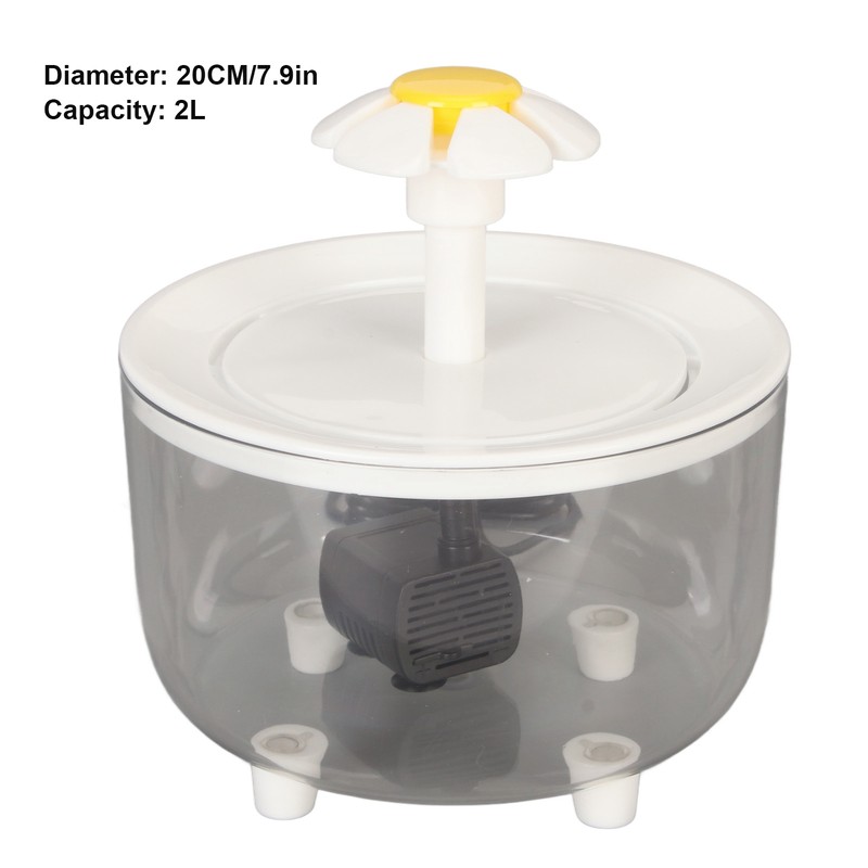 Cat Water Fountain Automatic Circulation USB Transparent Water Tank Silent