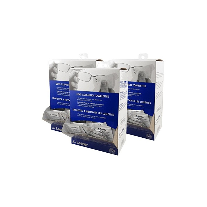 Leader Lens Cleaning Towelette Dispenser, 100/Box (100 Count) (3 Pack)