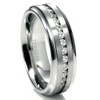 Sz 9.0 Men's 7MM Eternity Titanium Ring Wedding Band with