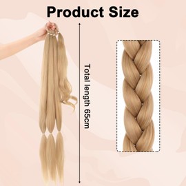 Ponytail Extension Zopf Extension Haarteil Zopf Braids Extensions Extensions Zopf Kunsthaar Zum Einflechten Gewickelter Dreisträngiger Pferdeschwanz, Schmutziger Zopf (Cremefarben/65 cm)