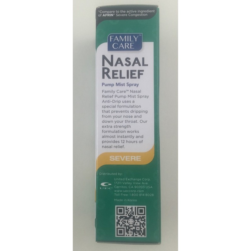 2 Pack - Family Care Nasal Relief Anti-drip Pump Mist
