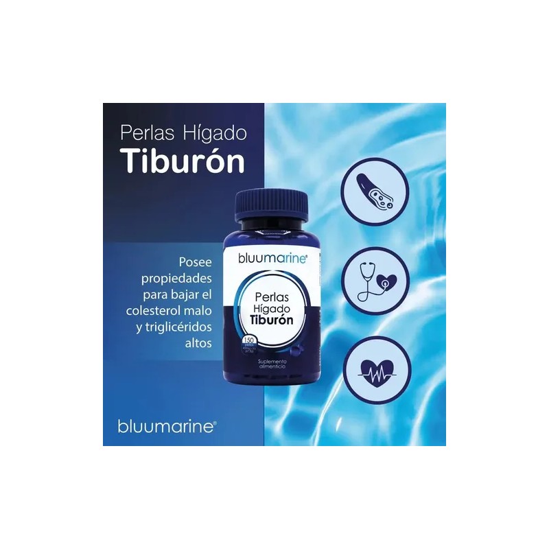Perlas Hígado De Tiburón Suplemento Alimenticio Bluumarine Sin Sabor