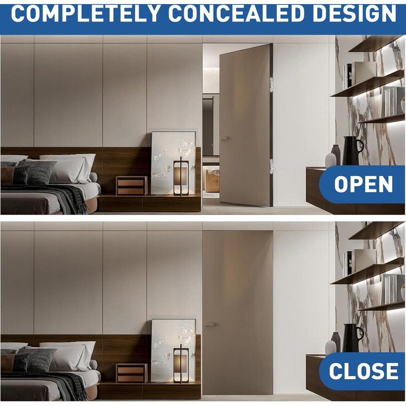 TamBee Hidden Hinges Concealed Door Hinge - Black, Zinc Alloy,