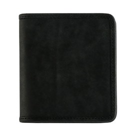 Sot so-w-0188 Pueblo Leather Compact Money Clip Wallet Italian Leather Card Leather Leather, Black