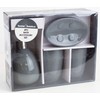 Home Basics 4-Piece Bathroom Accessory Set, Includes Soap/Lotion Dispenser, Toothbrush