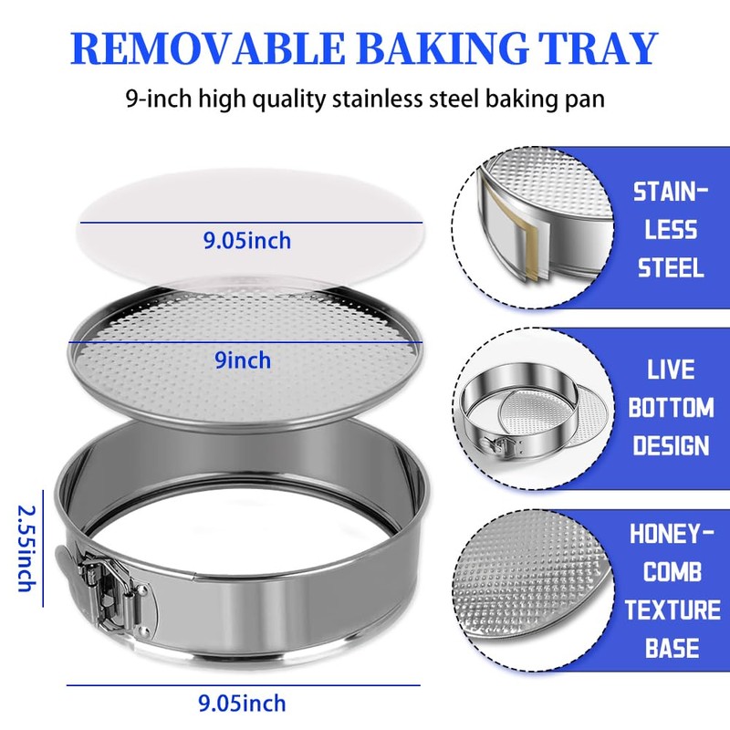 9 Inch Cheesecake Springform Cake Pan with 30Pcs Parchment Paper