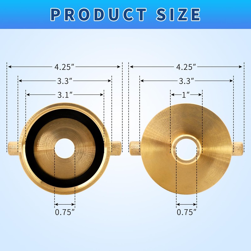 2 Pcs Fire Hydrant Hose Adapter 2-1/2" NST/NH Female x