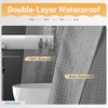 River Dream Grey Shower Curtain with Liner Set, Waffle Fabric