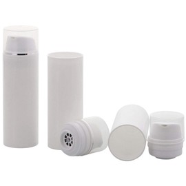 Kosmetex Airless Pump Dispenser 30 ml Silver Stripes Cream Dispenser Lotion and Gel Dispenser for Filling Yourself 3 x 30 ml