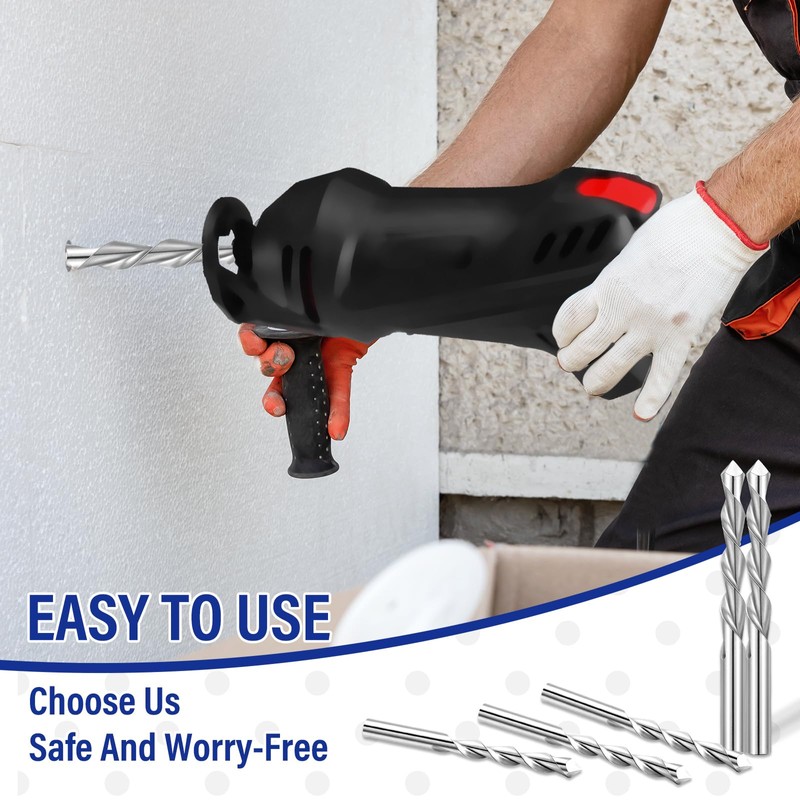Tondiamo 10pcs 1/4" Drill Bits Drywall Cutting Bit Hss Twist