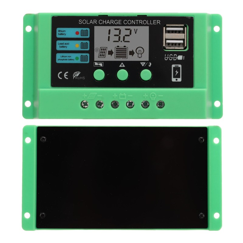 Solar Charge Controller PWM Panel Regulator Adjustable LCD Display 12V