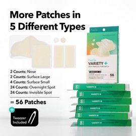 FreeGo Hydrocolloid Acne Patches for Face, Large Pimple Patches for Breakouts, Zit, Blemish Spot, Facial Stickers, Korean Pimple Patches (VARIETY+ 56 PATCHES)