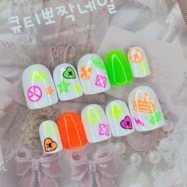 Unikitsch 2 Handmade Nail Tips - Coffin Egg / 유니키치2 수제네일팁 - 코핀에그