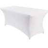 White Spandex Tablecloth 6ft Tight Fitted Washable Stretch Table Cover