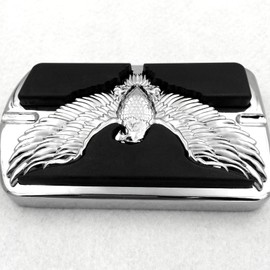 SMT-Chromed Compatible With Harley Davidson Touring Softail Brake Pedal Large Pad H-D Eagle Hawk Emblem [B013T6OAR0]