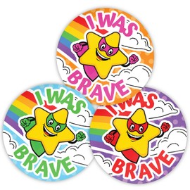Stone Melon School Reward Stickers 144 I was Brave Today Super Star Hero Kids Bravery Stickers 30mm Round Awards Nursery Teachers Parents Children Kids