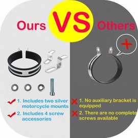 Anki HappiGo Universal Motorcycle Exhaust Pipe Bracket Hanger Clip with Z Shape Muffler Mounting Clamp (Long + Short) - Silencer Pipe Bracket Hanger for Most Motorcycles