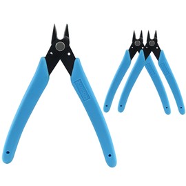 Murtenze 3 Pack 170ii Wire Flush Snips Micro Wire Cutters, Blue Nippers Diagonal Cutters 3D Printer Filament Pliers Tool for Cutting Electronics,Wires(5 Inch, Blue)