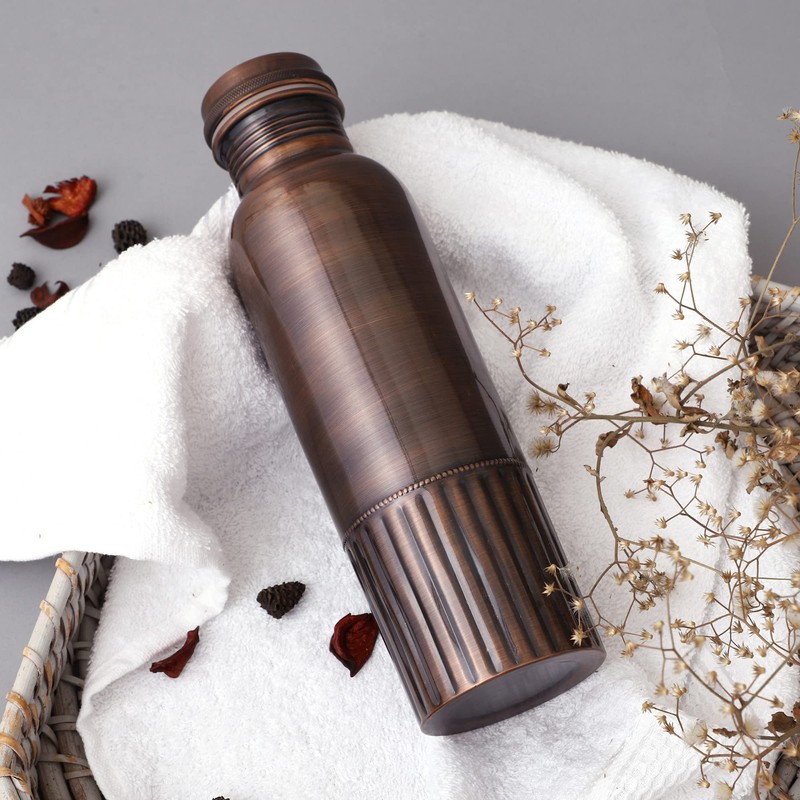 Pure Copper Bottle PREMIUM ANTIQUE Finish, 950 Ml (32.12 Fl