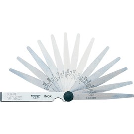 Vogel Germany 413107 Feeler Gauge Set (20 Sheets, Measuring Range: 0.05-1.00 mm, Stainless Steel, Conical Leaf Shape, 100 mm Long)