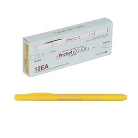 (Hottracks) 700 Pocket Color Pen 9 (Yellow/Double-sided) 12-Pack / (핫트랙스)700 포켓컬러펜 9(옐로우양면) 12개입
