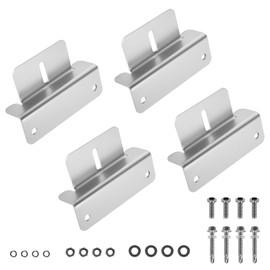 4PCS Solar Panel Mounting Bracket Holder, Aluminum Solar Panel Z Brackets Roof Solar Panel Brackets with Nuts & Screws for Motorhome, RV, Boat, Wall, Yacht and Other Off Gird Installation Silver