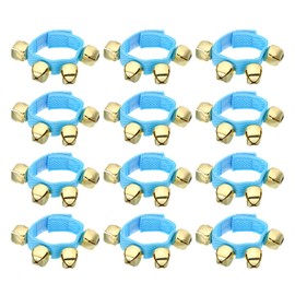 PATIKIL 12pcs Wrist Bells, Jingle Bells Ankle Bells Wrist Bells Bracelet Percussion Instruments Musical Rhythm Band with 4 Golden Bells for Party Christmas, Blue