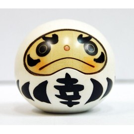 USABURO Kokeshi Japanese Wooden Doll 9-113-1 Happy Daruma White