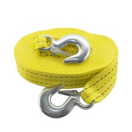 SGT KNOTS Heavy Duty Tow Strap with Solid Metal Hooks - 10,000lbs Recovery Capacity Tow Rope for Cars Trucks Jeeps Boats and More (2" x 20',Yellow)