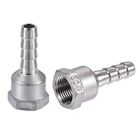 sourcing map 304 Stainless Steel Hose Nozzle Hose Connection Fitting Coupling 10 mm Barb x G3/8 Female Thread Pipe Adapter