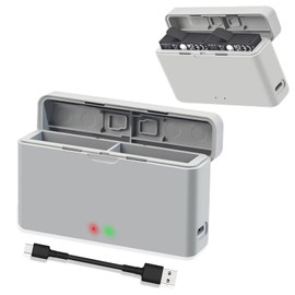 Battery Charging Hub for Insta360 Ace/Ace Pro, 2 Channel Battery Charging Storage Box Misro SD Card Slots with USB-C Charging Cable (Battery Not Included)