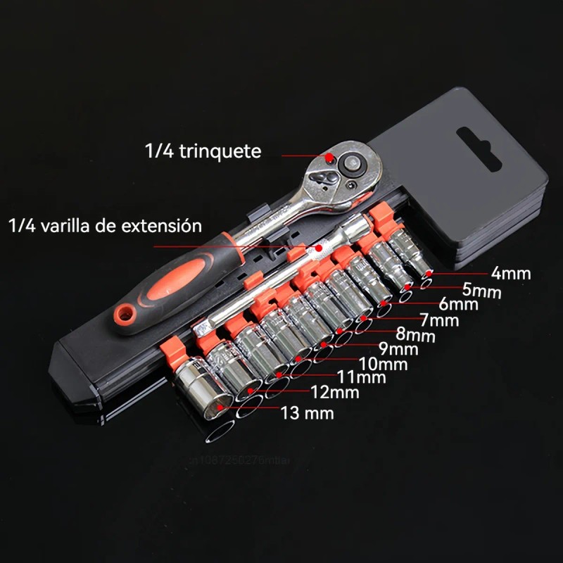 Juego de Llaves de Vaso Mejorado 15cm para Coche, Moto