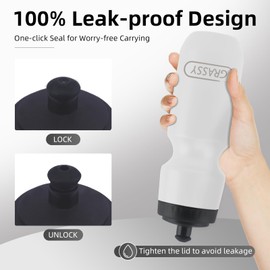 Cycling Water Bottle 700ml 23oz Leak-Proof Sport Water Bottle Lightweight Portable Bike Bottle with BPA Free, White