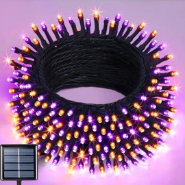 Auxtoo - Luces Led Exteriores Solares 30m 300led 8modos Halloween Luces Decorativas Decoracion Led Orange/purple Black