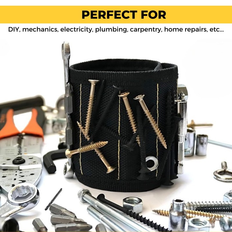 Magnetic Tool Wristband, Magnetic Wrist Strap for Holding Screws, Nails,