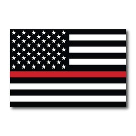 Magnet Me Up Thin Red Line American Flag Magnet Decal, 4x6 Inches, Black, Red and White, Heavy Duty for Car Truck SUV, in Support of Our Firefighters and Local Fire Departments